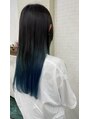 ヘアーサロン リーベ 清瀬店(Hair Salon Liebe)&nbsp;インナーカラー表面はブラック内はターコイズブルー