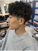 波巻きパーマ　アップパンク