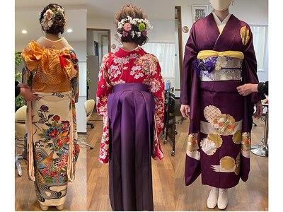 ヘアセット/着付け/成人式/卒業式/入学式/結婚式/七五三