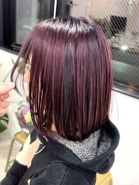 エマノア(EMANOA) 津田沼 ピンクカラー アンブレラカラー ボブ ブリーチ