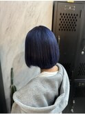 《ボブヘア×ネイビー》