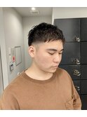 20代30代40代メンズビジネスツーブロックアッシュブラック