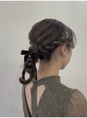お呼ばれアレンジ　編みおろしアレンジ　熊本　ami  竹下和美