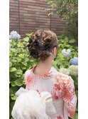 浴衣ヘア　ツイン　お団子