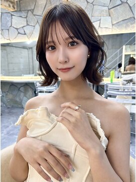 サイン 渋谷(SIGN) 韓国ボブハッシュカットレイヤーカットグレージュブリーチ無し