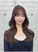韓国くびれヘア/ショコラグレージュ/薄め前髪/顔周りカット/学割