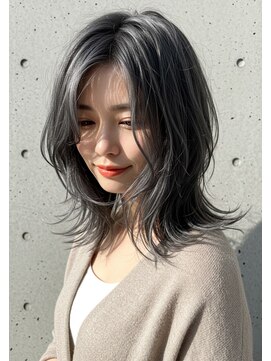 フルショウ 苦楽園店(FURUSHO) オリーブグリーン/ハッシュカット/シャギーカット/ルーツカラー