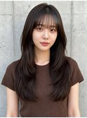 レイヤーボブヘアカラーバレイヤージュ50代くるみちゃんヘア