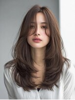 ダル 渋谷/表参道(DAL.)&nbsp;レイヤーカット/顔周りカット/触覚/グレージュ/韓国巻き