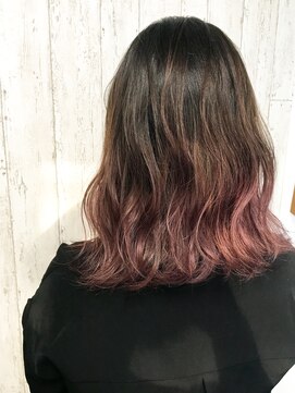 コピーヌ 高田馬場店(Copine) ☆ワンレンセミディ×ピンク３Dカラーグラデーション☆