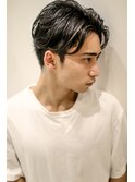外国人風ハイライト アップバングセンターパート ソフト刈り上げ