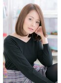 アシンメトリーかきあげバング小顔内巻きワンカールストレートa1
