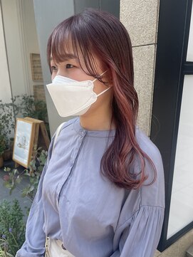 デイジー(Daisy) 天神 大名 インナーカラー チェリーレッド ペールピンク