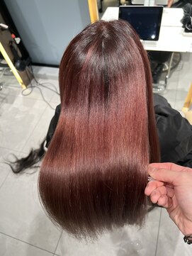 ロンドメリア 天神大名店(Lond Melia) ★くびレイヤーエモージュインナーグレージュ前髪ピンクベージュ