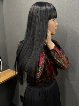 ボアップ(boappu) #ロングヘア#暗髪#黒髪#黒髪ぱっつん#スーパーロング#エクステ