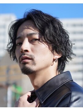 オルト(Altn) 大人の波巻きスパイラルパーマミディアムロングメンズカットヘア