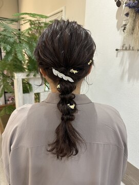 フゥカ 類家店(fuka) 【お呼ばれhair set】ふんわり編み下ろしhair