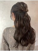 アレンジ　艶髪　髪質改善　ヘアセット　編みおろし　顔まわり