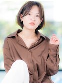 【VIALA 自由が丘】センターパートボブ×モカブラウン