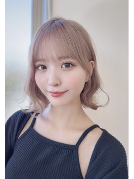 カシュカシュ 表参道(cache cache) ボブシースルーぱっつん前髪おくれ毛ロブミディアムロング