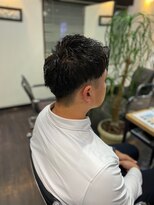 美容室 フォーリア Foglia 【Foglia坪来】ナチュラルパーマアップバング短髪ツーブロ