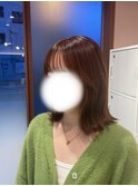 夏先取り!オレンジカラーとくびれ巻き風ヘア