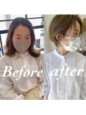 【３０代４０代５０代】マイナス5歳ショート/豊中/流し前髪