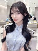 瀬谷凌人　暗髪ロングの韓国ヘア　