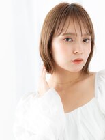 カバーヘア ブリス 北浦和(COVER HAIR bliss)&nbsp;ミストバングミルクティーカラーくびれボブ//北浦和20代30代40代