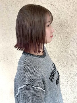 プリモ ココ 鍋島店(Primo coco.) 外ハネミディアム くびれヘア 髪質改善 艶髪 前髪カット 美髪