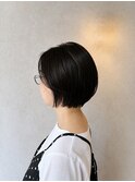 ボブ　ミルクティーベージュ　艶髪　髪質改善カラー　ショート