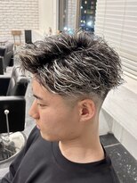 ビーテックバイゼン 山科店(B-TECH by Zen)&nbsp;リバースパーマ×ホワイトメッシュ　メンズショートメンズパーマ