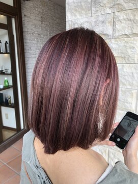 ブランシェ神領店 ピンク×ピンクハイライト＝カワイイ☆《高橋》