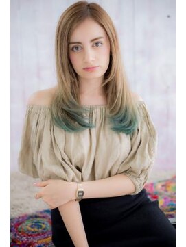 ミック ヘアアンドビューティー 大山店(miq  Hair&Beauty) 個性的★攻め系くすみブルーｘミントグリーンバイカラーc1