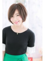 ミック ヘアアンドビューティー 大山店(miq Hair&Beauty) かきあげ前髪で大人かっこいいノームコア前下がりボブa1