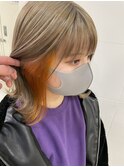 ブロンドヘア+インナーオレンジ♪