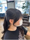 結んでも下ろしても可愛い顔まわり