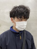 ソーコ 渋谷(SOCO)&nbsp;センターパートツイストスパイラルパーマメンズマッシュパーマ