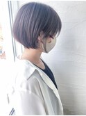 秋冬オススメ小顔大人丸みショート(インナーカラー入り)by柴立