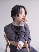 ミディアムヘア/斜めバング/グレージュカラー/銀座