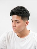 アップバングビジカジサイドパートツーブロックバーバースタイル