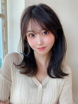 ラルユー 金山(LallYou)&nbsp;黒髪/グレーベージュ/レイヤーロング/前髪パーマ