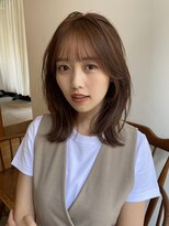 ガーランド (Garland)&nbsp;大人かわいいくびレイヤー顔まわりレイヤーカットピンクベージュ