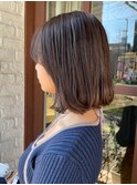 顔周りレイヤー ワンカール グレージュカラー 透明感