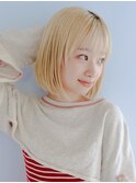 ハイトーン×ショート『可愛い』を最大限に演出したぱつっとボブ