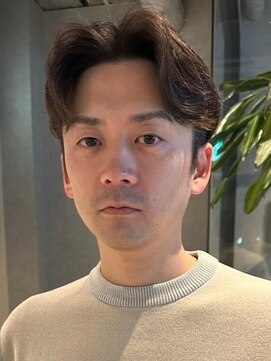 メンズサロン ブロック(Men's Salon bloc) カルマパーマ 韓国風ヘア センターパート アップバング 爽やか