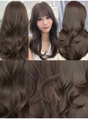 ダークブラウン ブリーチなし レイヤーカット 海外風