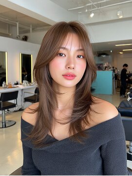 クレビア 名古屋(CreBiA) 艶髪/透明感/レイヤーカット/顔まわりカット/セミロング