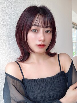 エイミーバイアフロートザガーデン 浦和店(amie by afloat the garden) ローズブラウンで艶髪◎ミディアムハッシュボブ【浦和】
