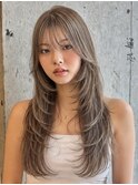 ケアブリーチダブルカラーレイヤーカットデザインカラー